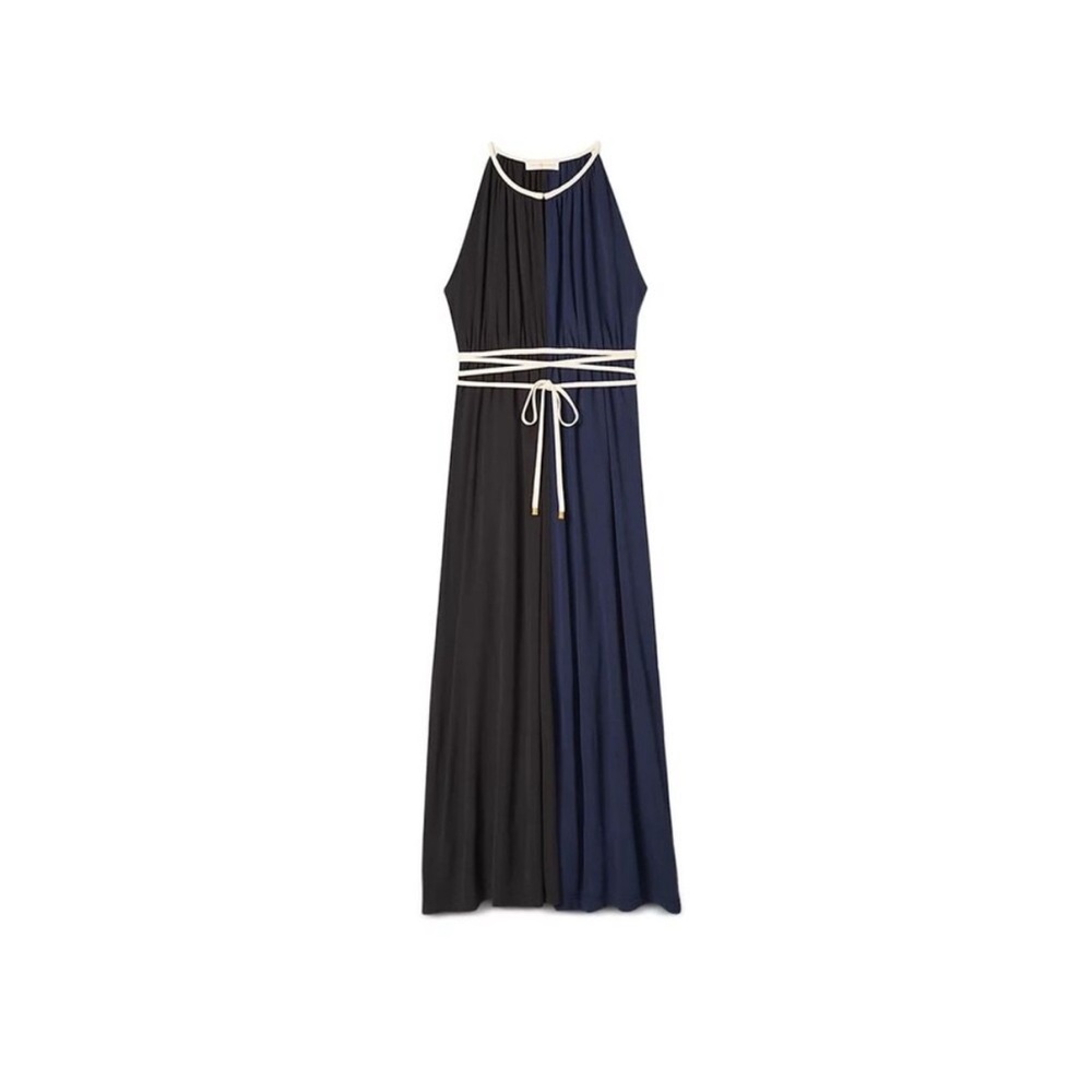 Tory Burch Black and Blue Maxi Dress- like new!